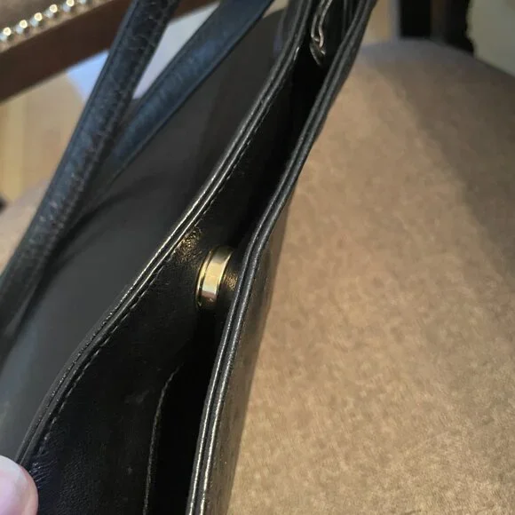 Holt Renfrew Vintage Leather Black Bag - Picture 8 of 9